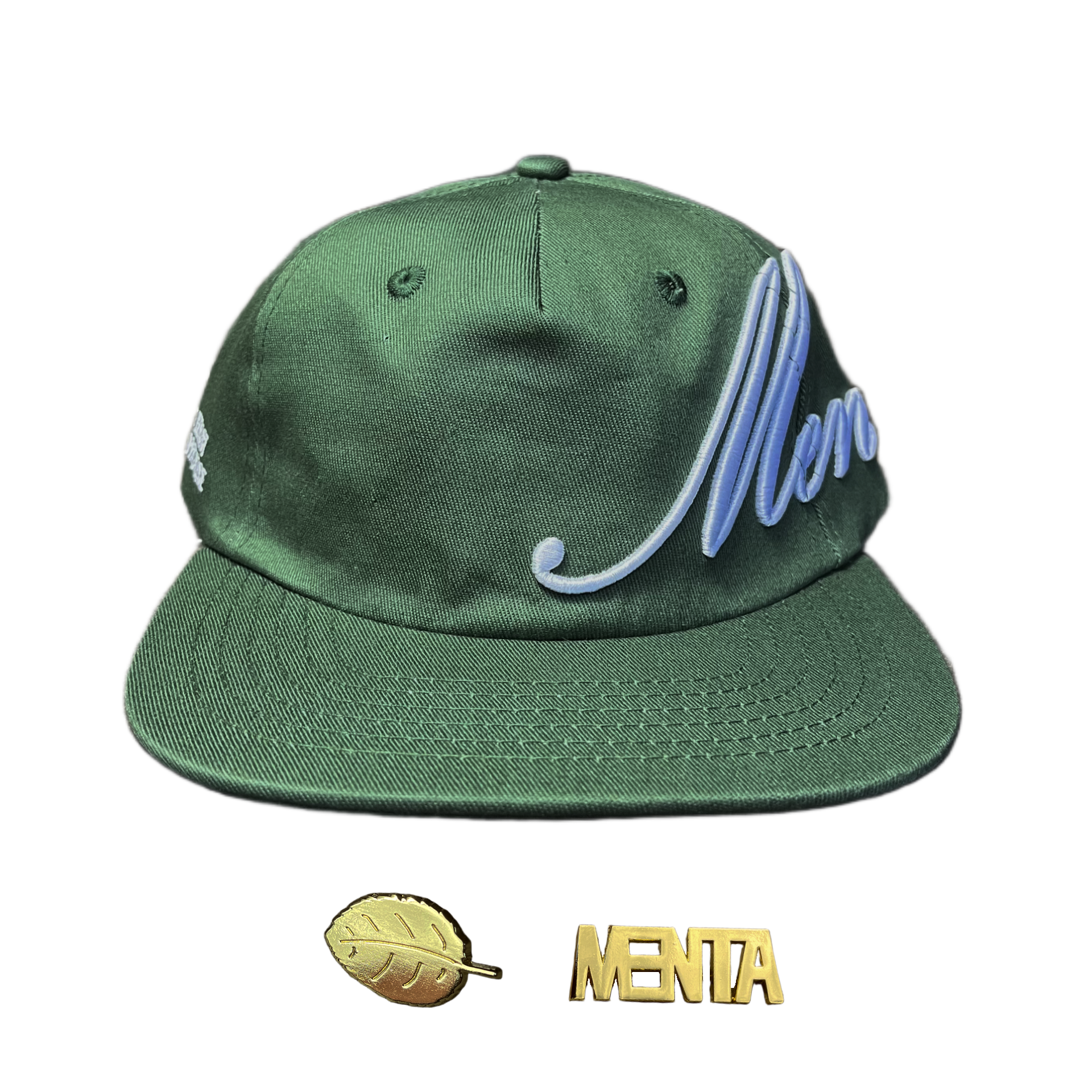 Light Olive Snapback Cap w. Pins