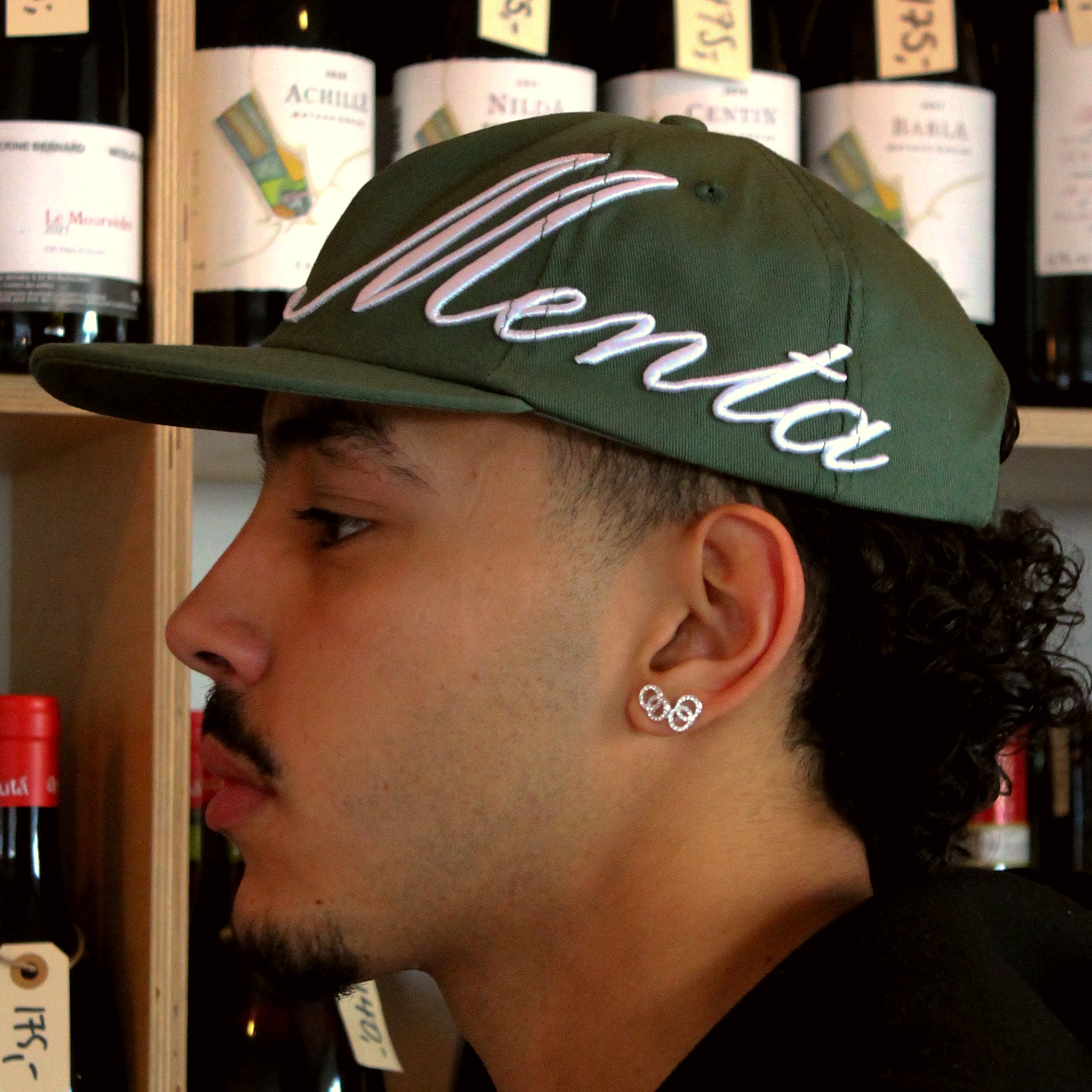 Light Olive Snapback Cap w. Pins