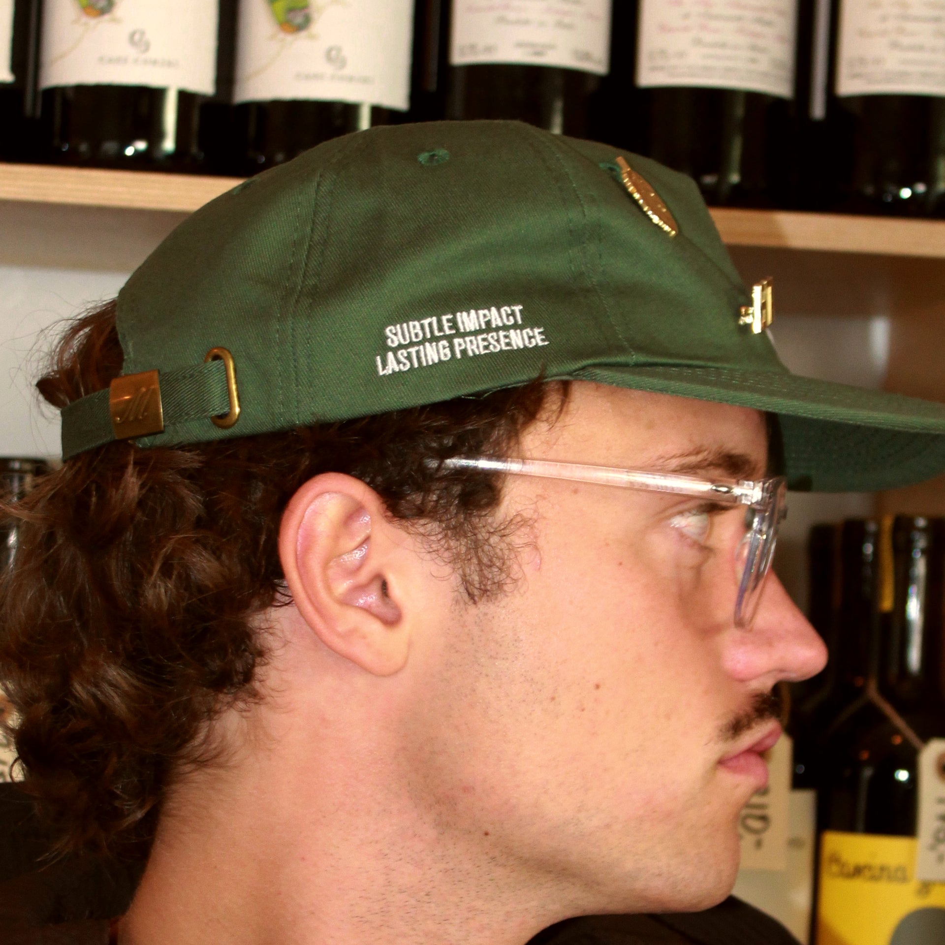 Light Olive Snapback Cap w. Pins
